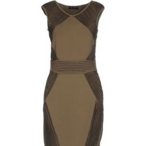 Antonino Valenti Olive Green Pleated Dress